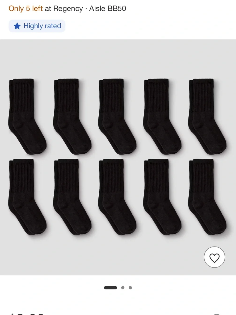 Pack of 9 Black Crew/Low Socks